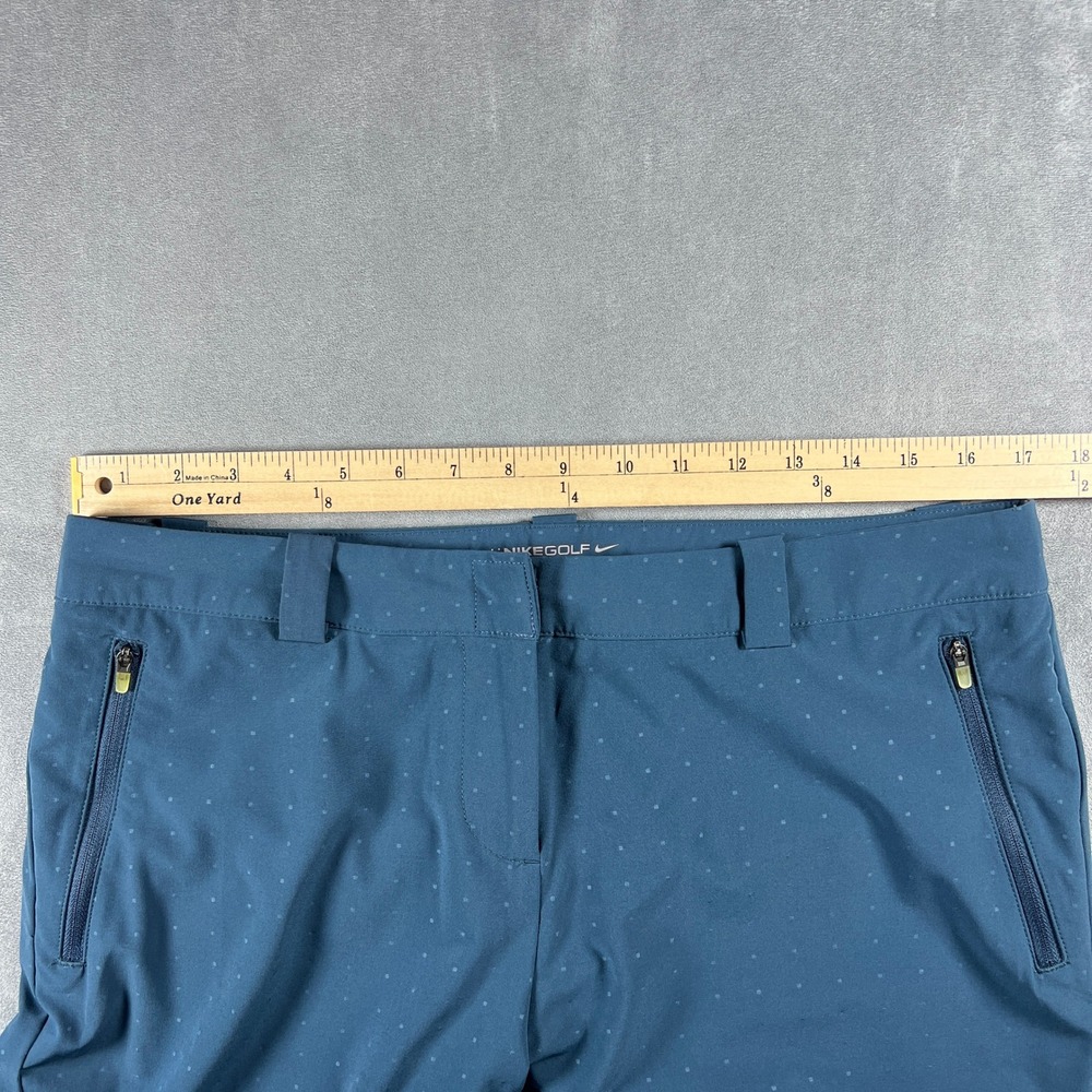 Nike Golf Tour Performance Dri-FIT Pants Womens 12 Blue Tonal Dot Zipper Pockets - Picture 10 of 12